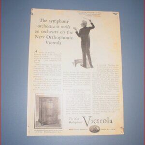 1927 Orthophonic Victrola Victor Talking Machine Co Vintage Print Ad Camden NJ